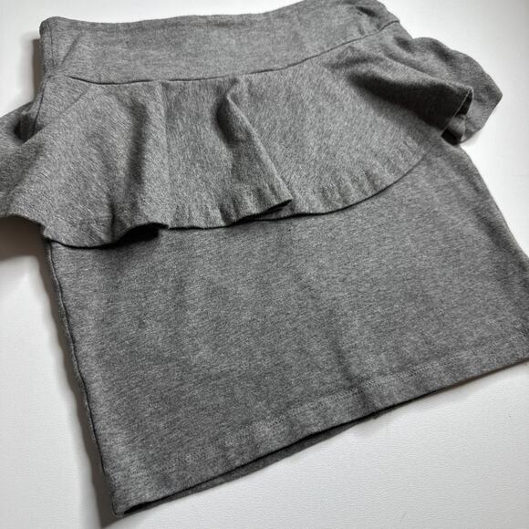 Material Girl Gray Ruffle Mini Skirt XS Zip Back Coquette Y2K Soft Girl Romantic - Picture 3 of 5